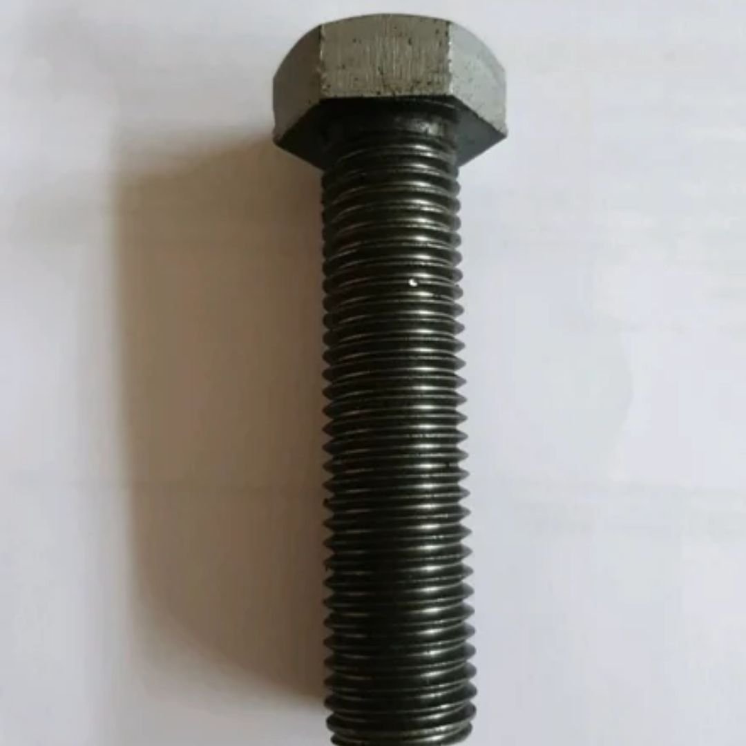 Hexagonal (Head) Full Thread Black Mild Steel Threaded Hex Bolt, For Construction, Size: 3 Inch (l)