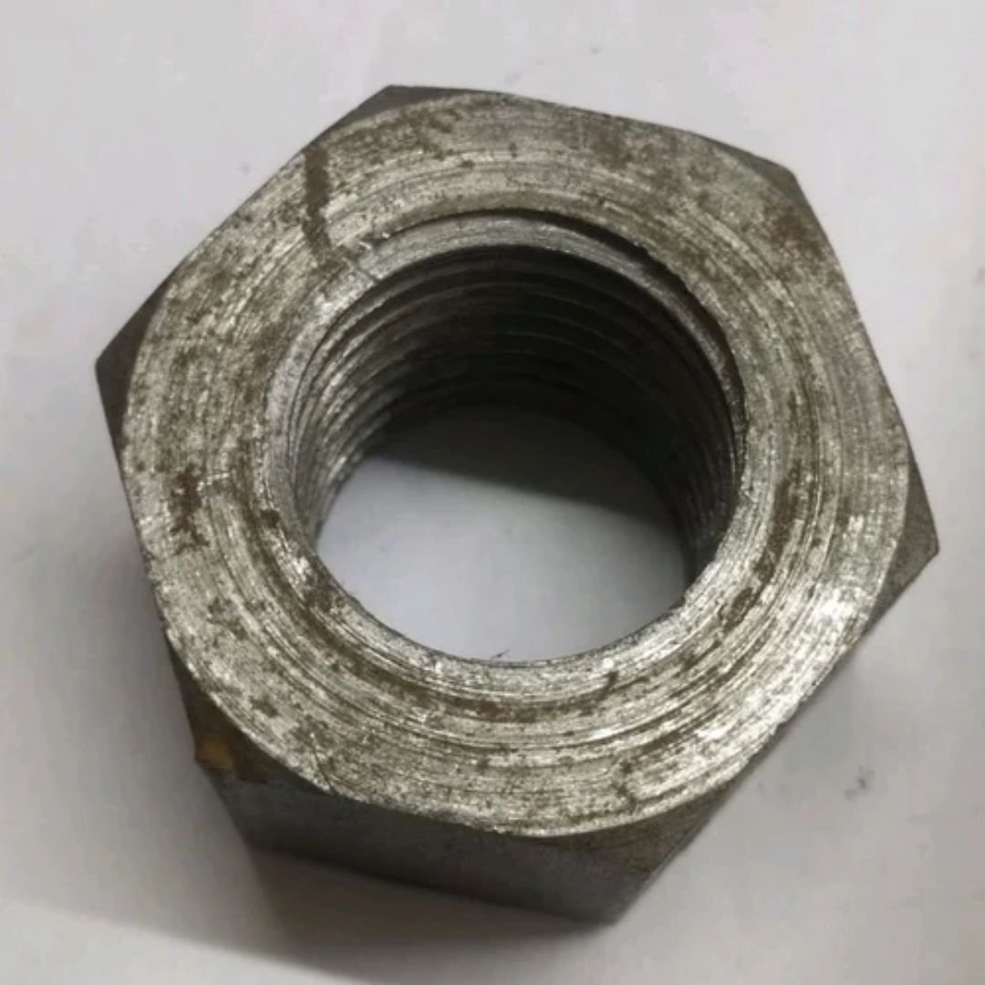 Hexagonal Mild Steel Polished Hex Nut, Size: 1 Inch (d)